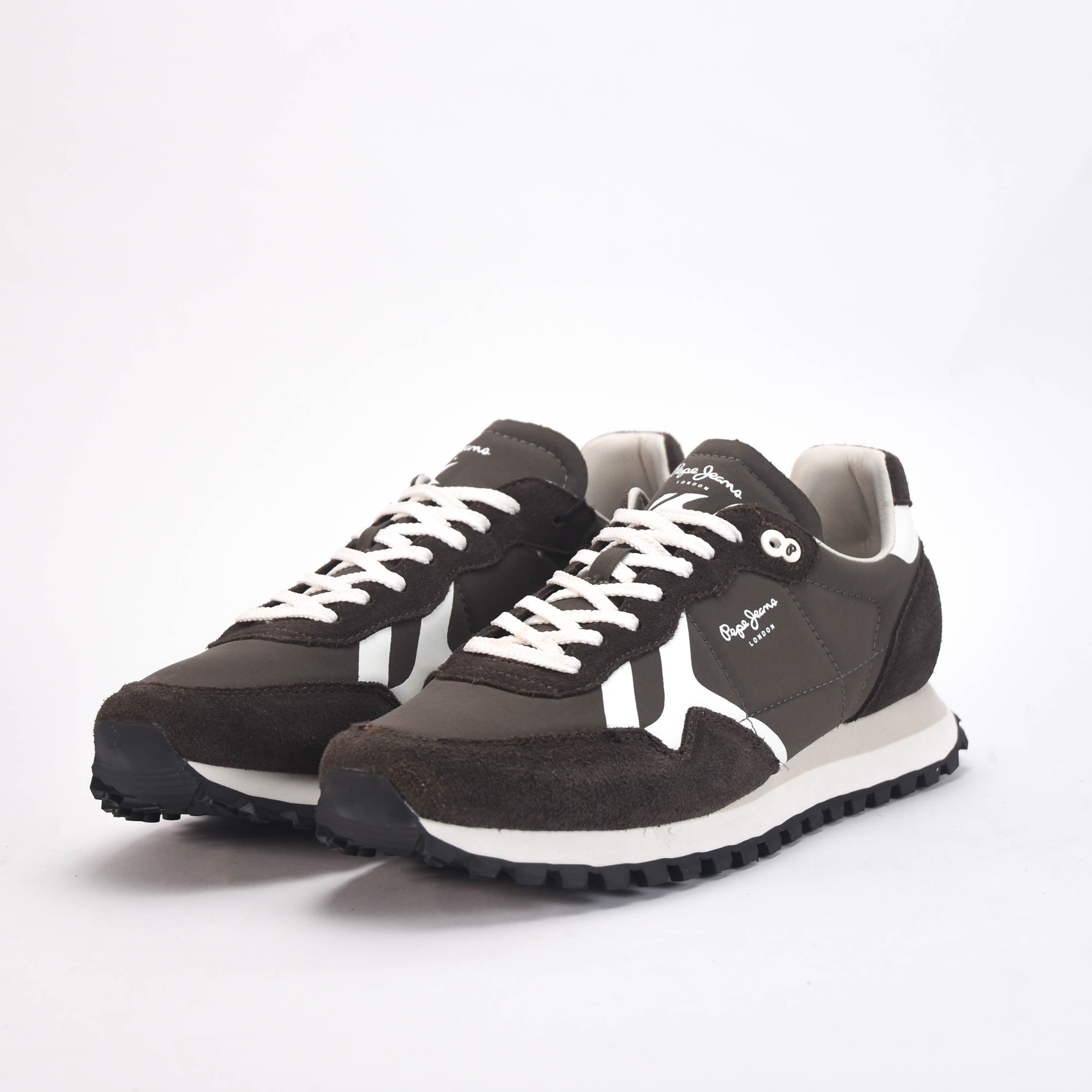 Pepe Jeans Baskets Retro en Daim Marron Homme