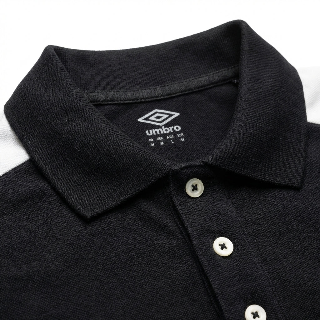 Umbro Polo Sportif Noir et Blanc Homme