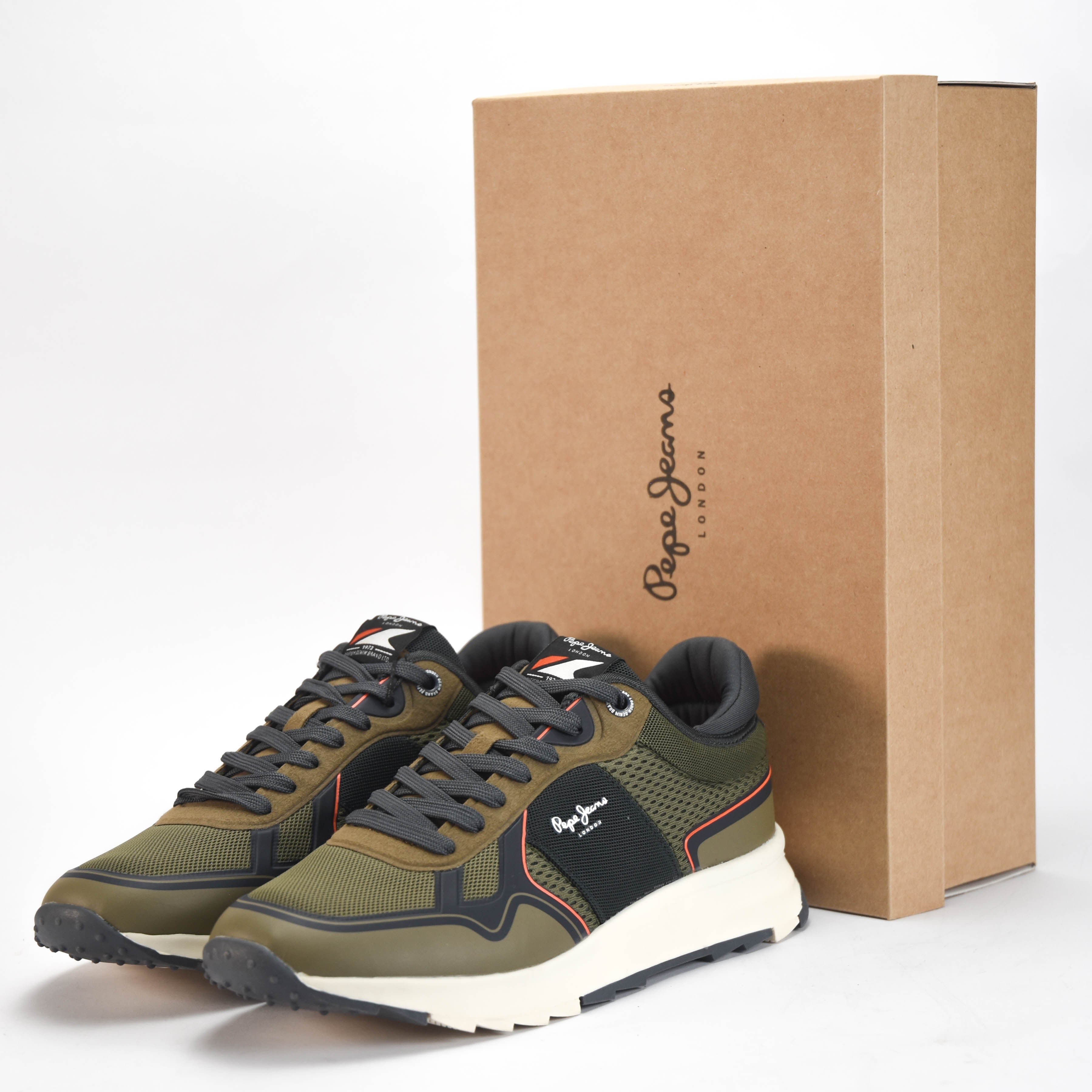 Pepe Jeans Sneakers Kenton Kaki et Noir Homme