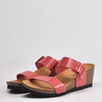 BIRK Sandales Compensées Effet Croco Femme