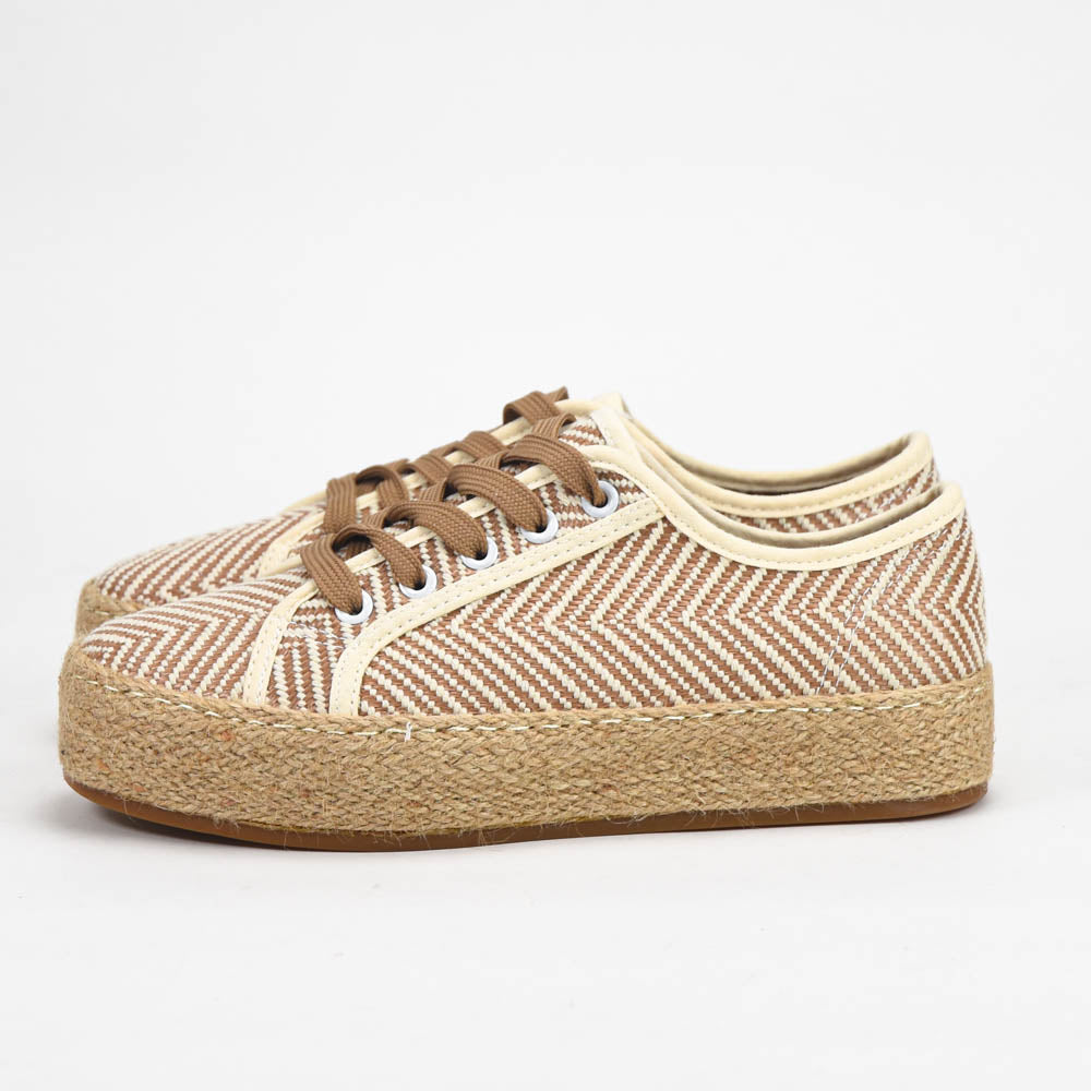 André Espadrilles à Lacets Motif Chevron Femme