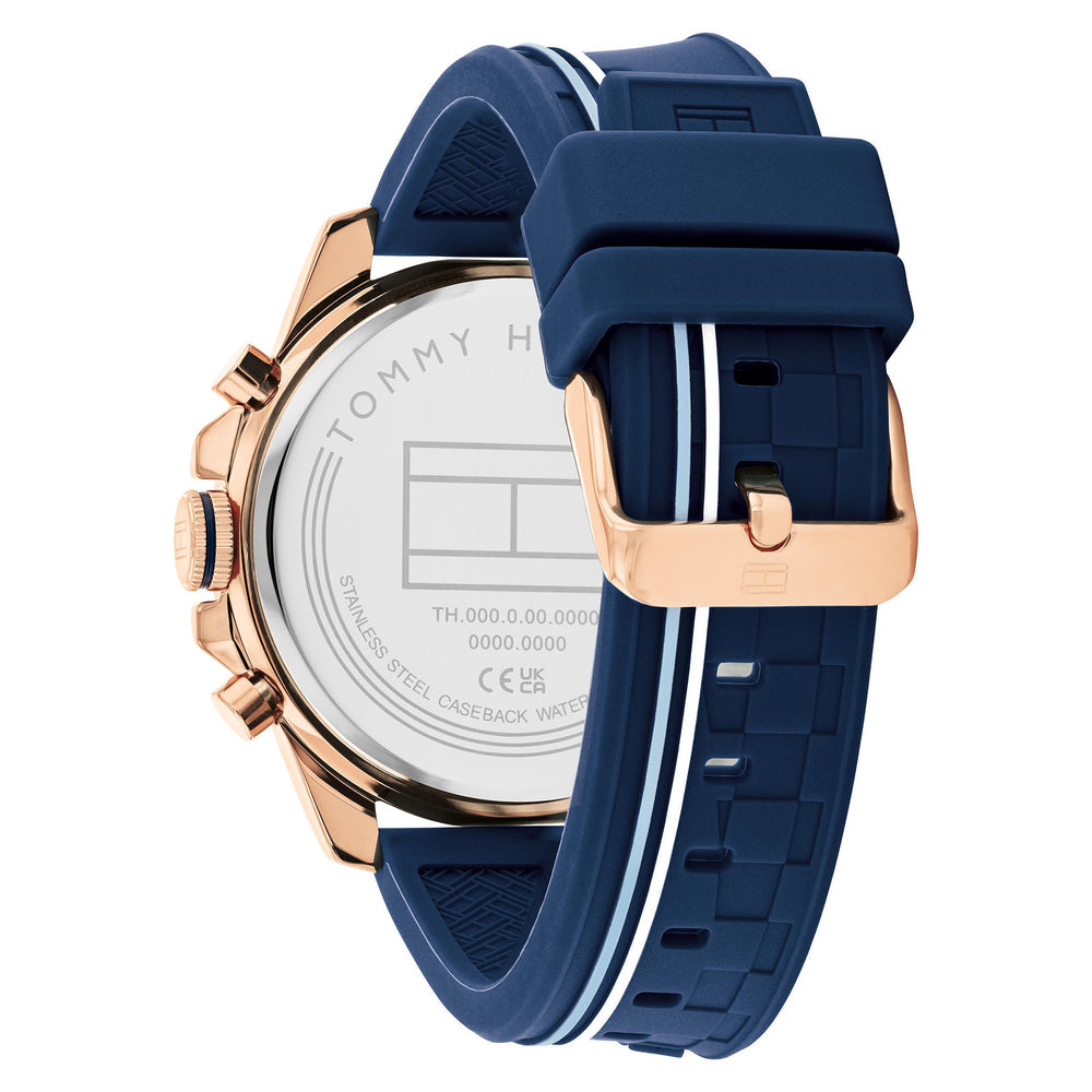 Montre Tommy Hilfiger Sport Cadran Bleu Bracelet Silicone Homme