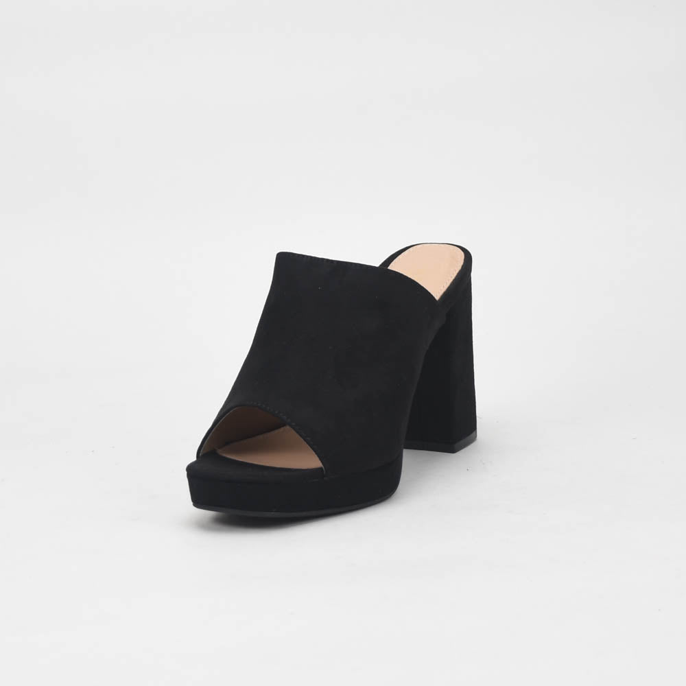 André Mules à Talons Hauts Noir Élégantes Femme