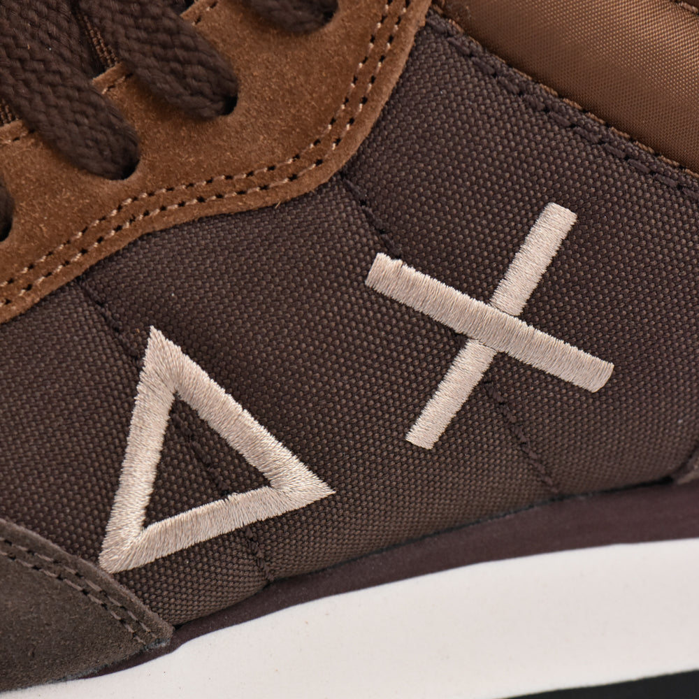 SUN68 Sneakers en Daim et Textile Marron Homme