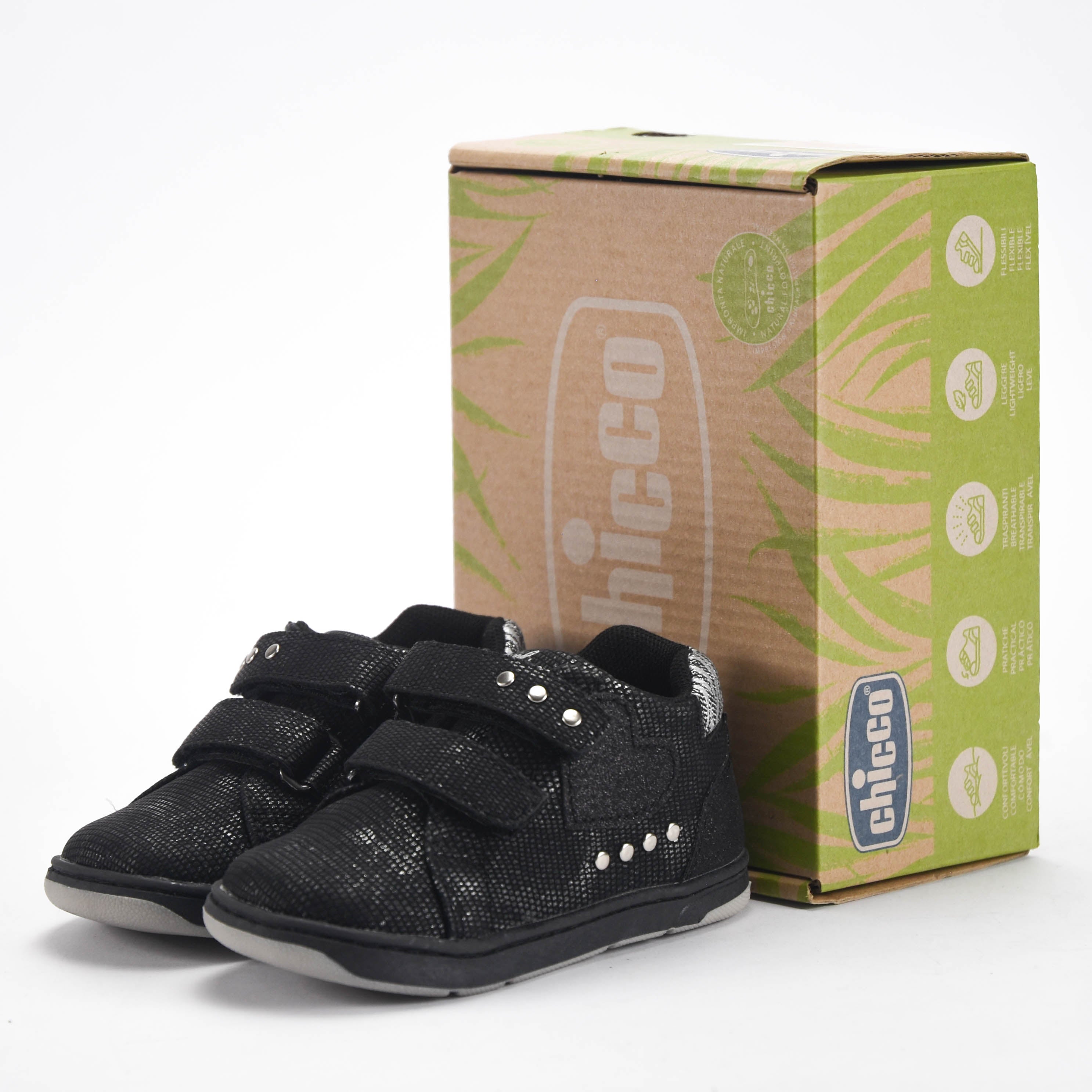 Chicco Chaussures Baskets Brillantes à Scratch Fille