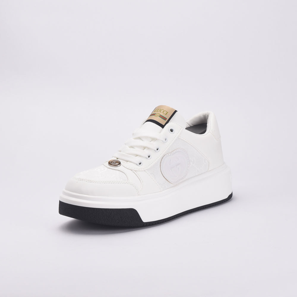 Baskets Plateforme Blanches Style Luxe Femme