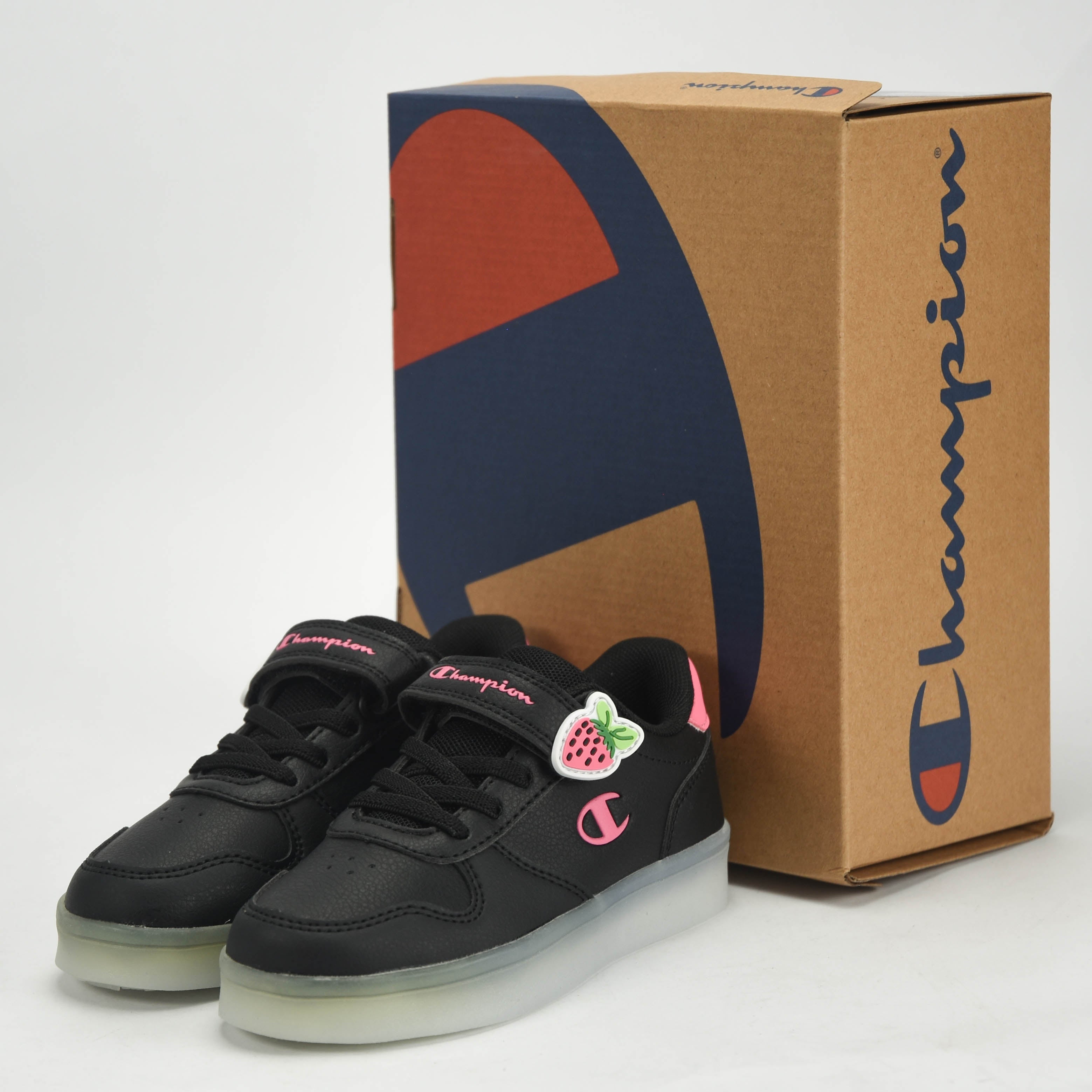 Champion Baskets Basses à Scratch et Fraise Fille