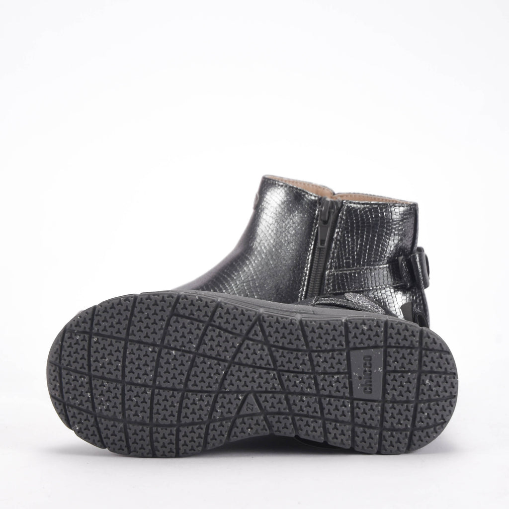 Chicco Bottines Argentées Effet Serpent pour Fille