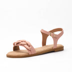 Kimland Sandales Femme Élégantes à Chaîne Rose