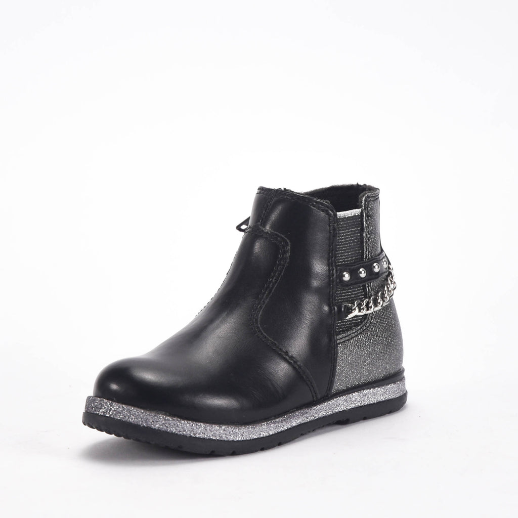 Chicco Bottines Noires avec Détails Argentés Fille