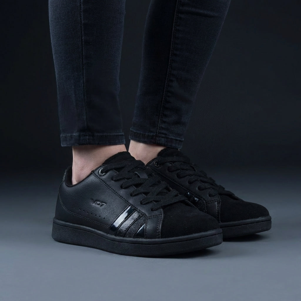 VO7 Baskets Jeanne Élégantes Noir Femme