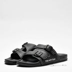 Kito Claquettes Confortables à Boucles Noir Homme