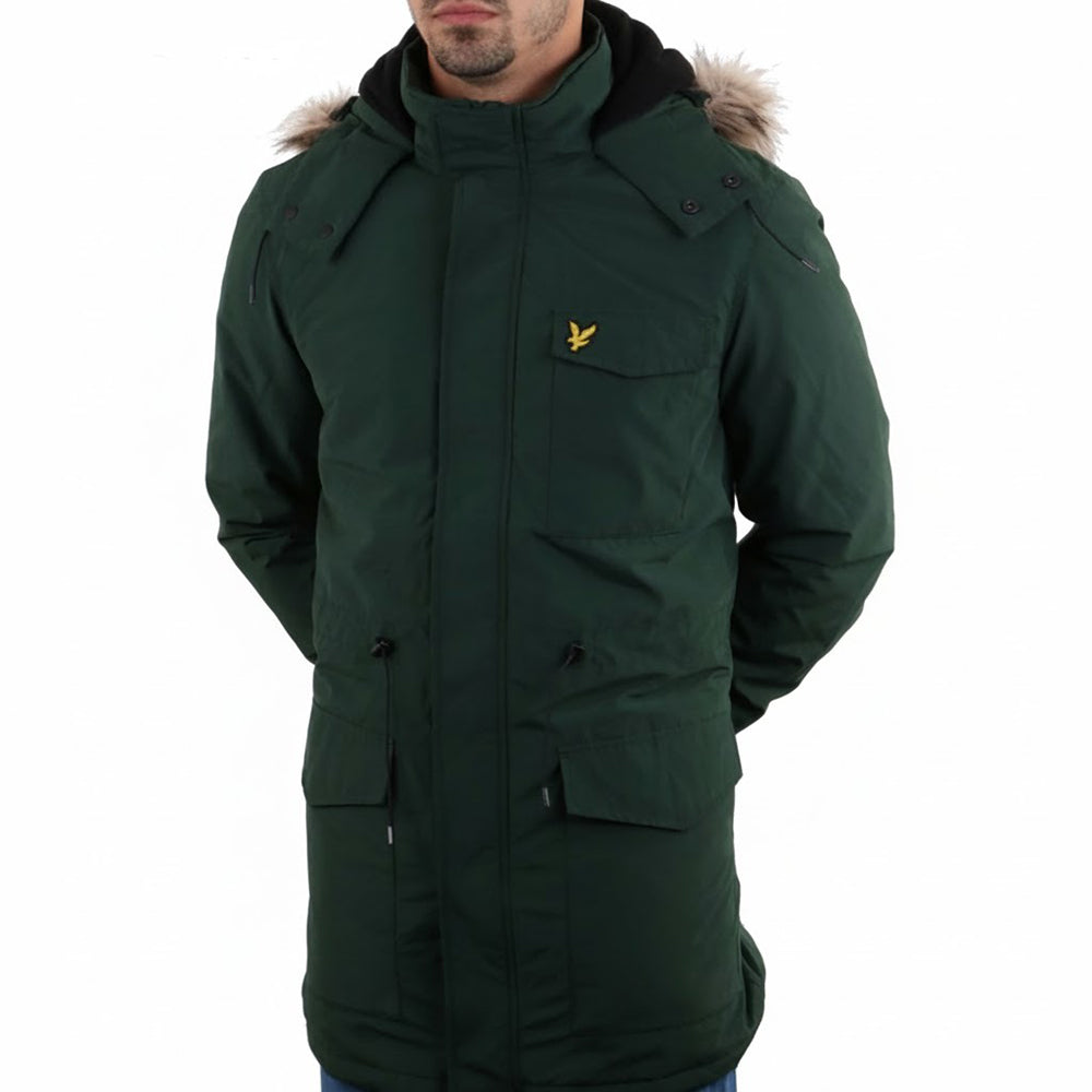 Lyle & Scott Veste Parka Hiver à Capuche Fourrure Homme