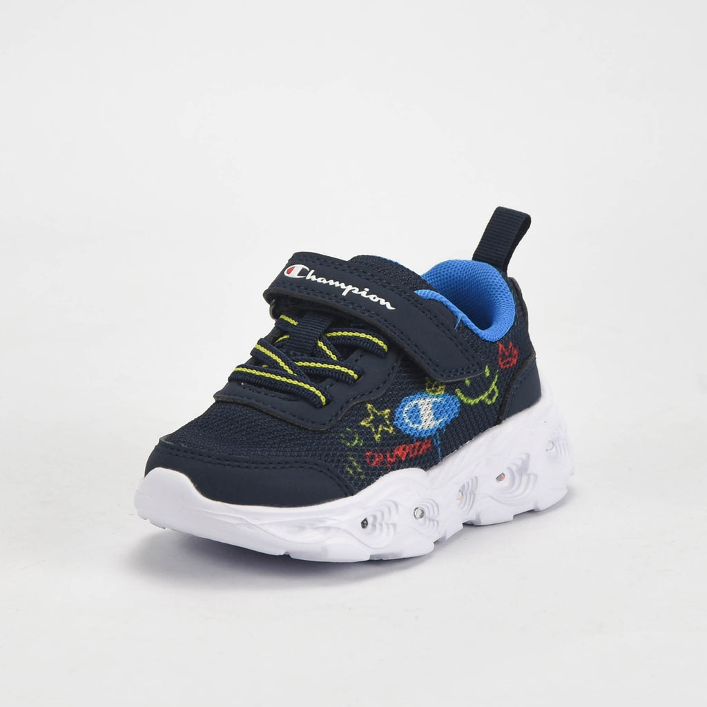 Champion Baskets Lumineuses à Scratch Enfant Bleu Marine