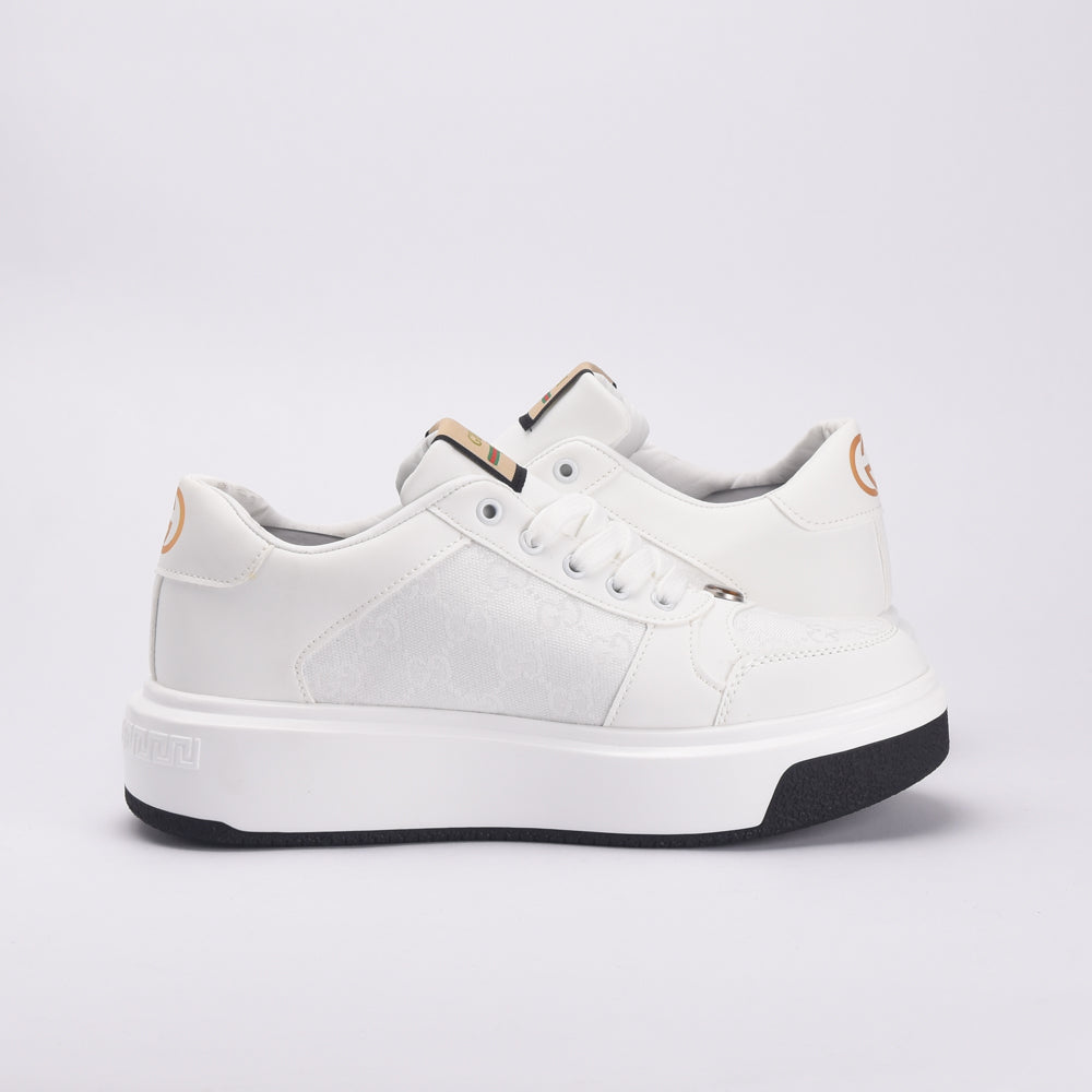 Baskets Plateforme Blanches Style Luxe Femme