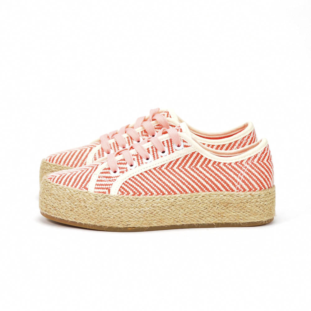 André Espadrilles Plateforme Motif Chevron Femme