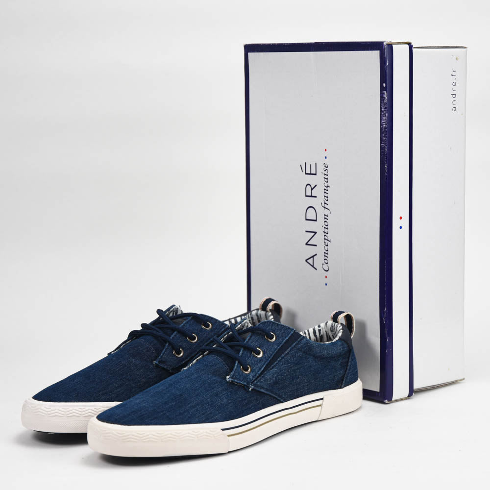 André Baskets en Toile Denim Style Décontracté Homme