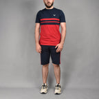 HARD1 Ensemble Sportswear Bicolore Bleu et Rouge Homme