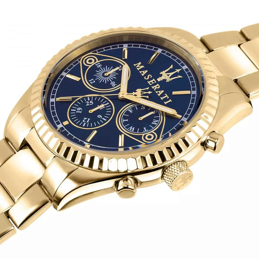 Maserati Montre Chronographe Cadran Bleu Doré Homme