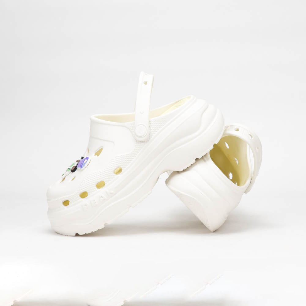 Peak Sabots Plateforme Confortables Blanc Femme