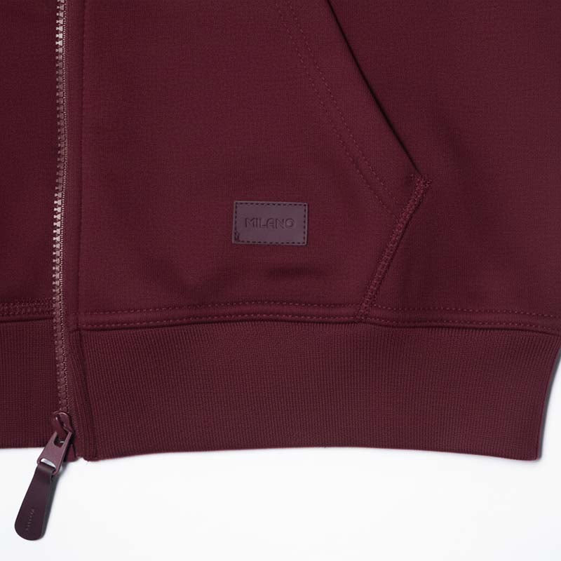 Milano Sweat à Capuche Zippé Bordeaux Homme