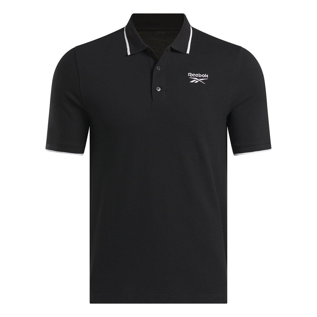 Reebok Polo Homme Classique Noir Élégant