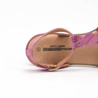 Kimland Sandales Plates Tressées Rose Femme