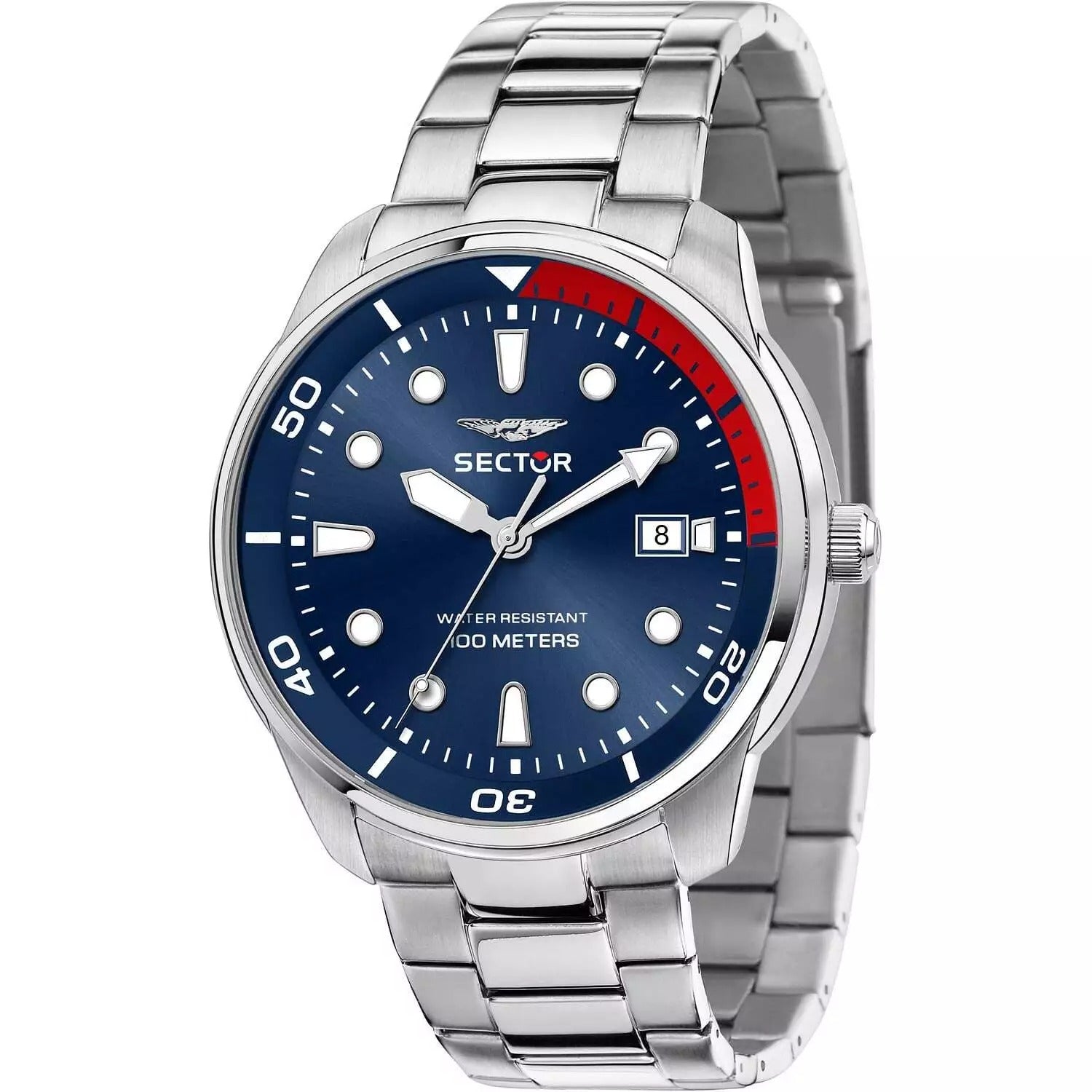 Montre Sector Acier Inoxydable Cadran Bleu Élégante Homme