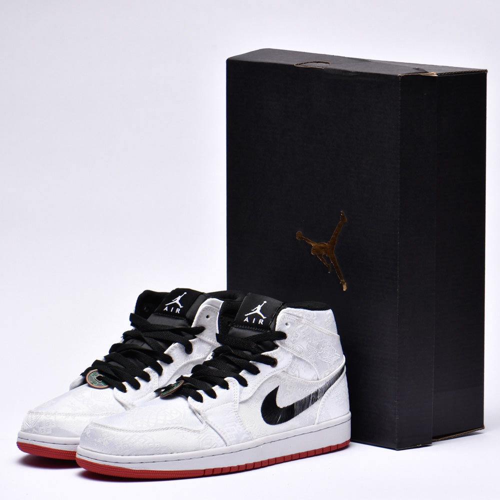 Nike Air Jordan 1 Retro High Sneakers Blanc Rouge Homme