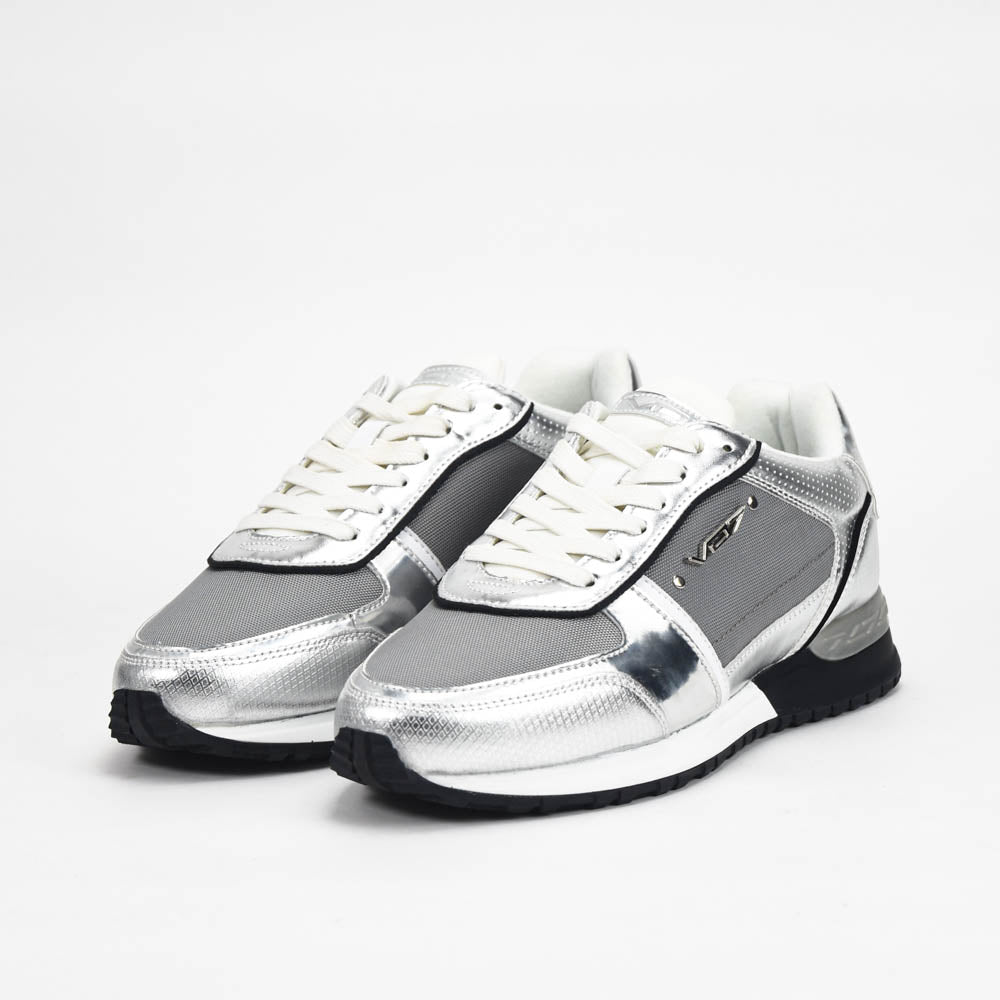 VO7 Baskets Sneakers Style Urbain Argenté Homme