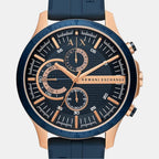 Armani Exchange Montre Chronographe Cadran Bleu Homme