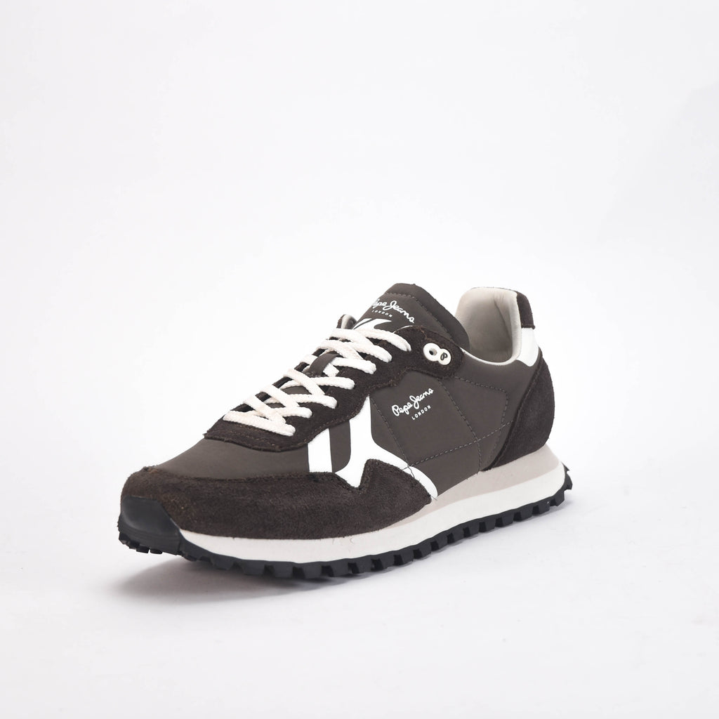 Pepe Jeans Baskets Retro en Daim Marron Homme