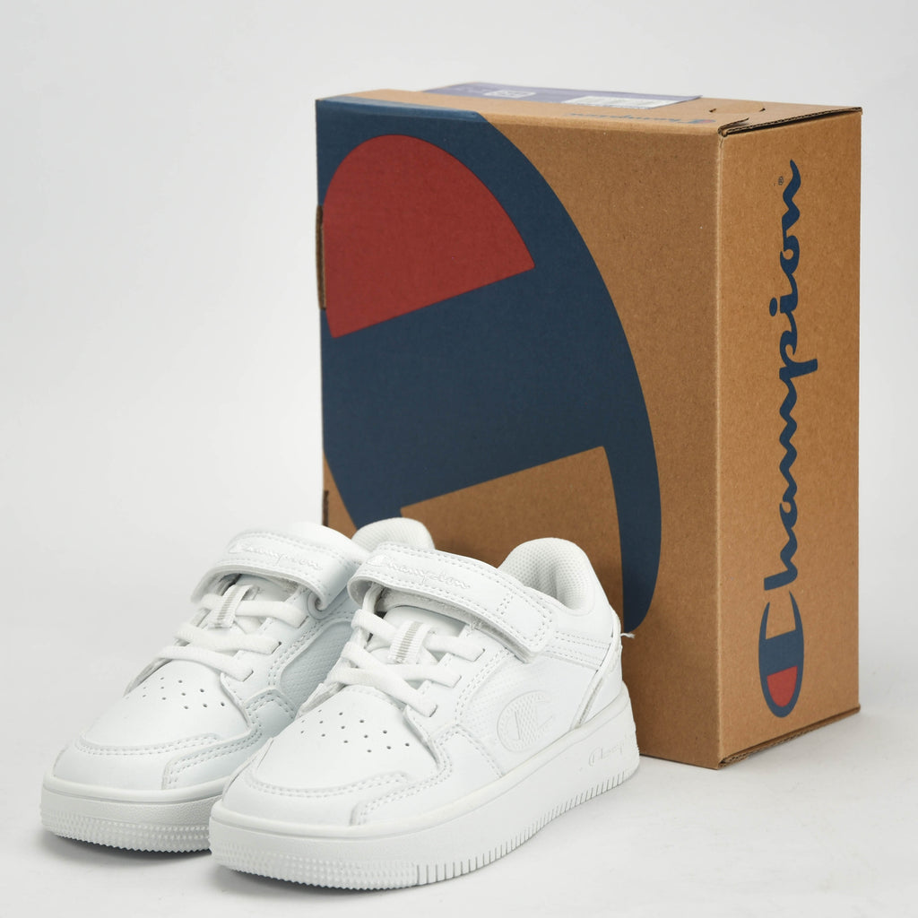 Champion Baskets Basses Blanches à Velcro Enfant