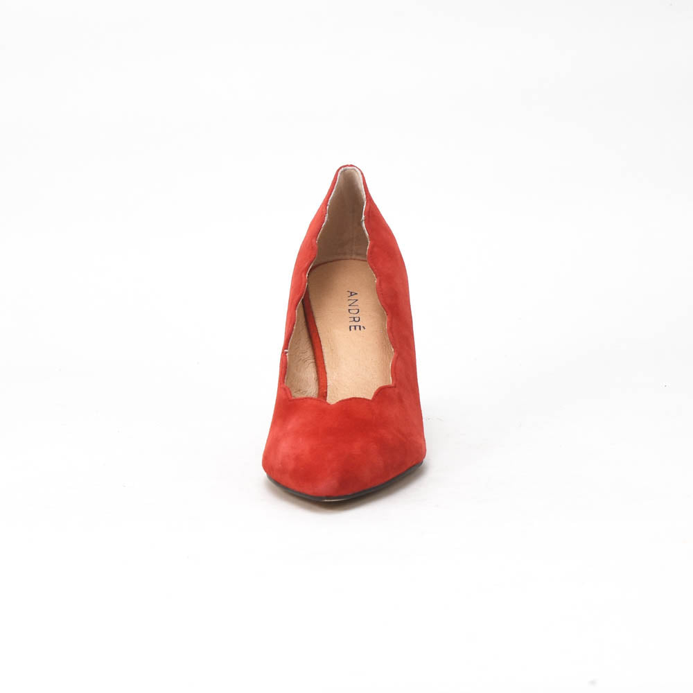 André Escarpins Daim Rouge Élégants Femme