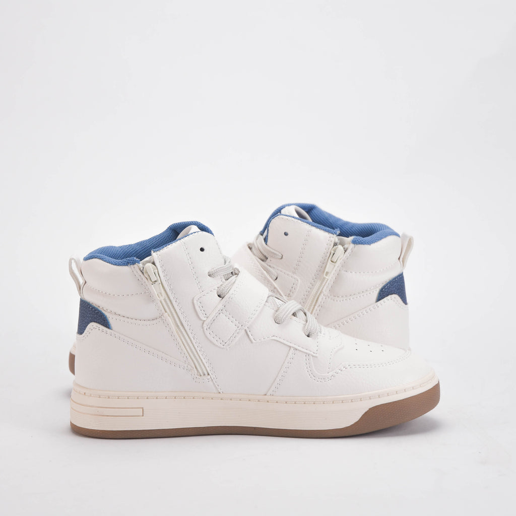 Safety Jogger Baskets Montantes Vegan Blanc et Bleu Junior