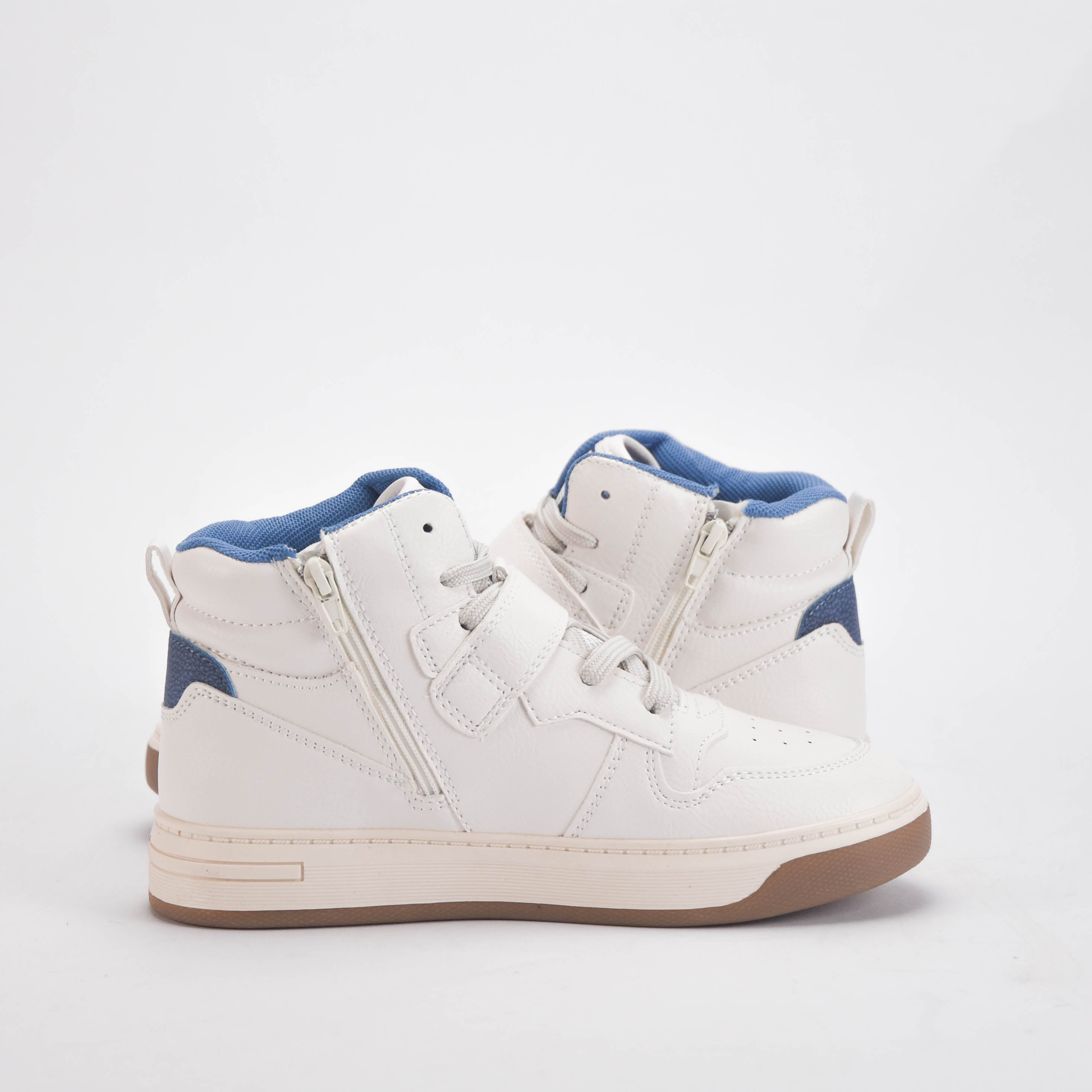 Safety Jogger Baskets Montantes Vegan Blanc et Bleu Junior