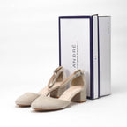André Escarpins à Bride Daim Beige Femme
