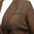 PAK Veste Longue Double Boutonnage Femme Marron