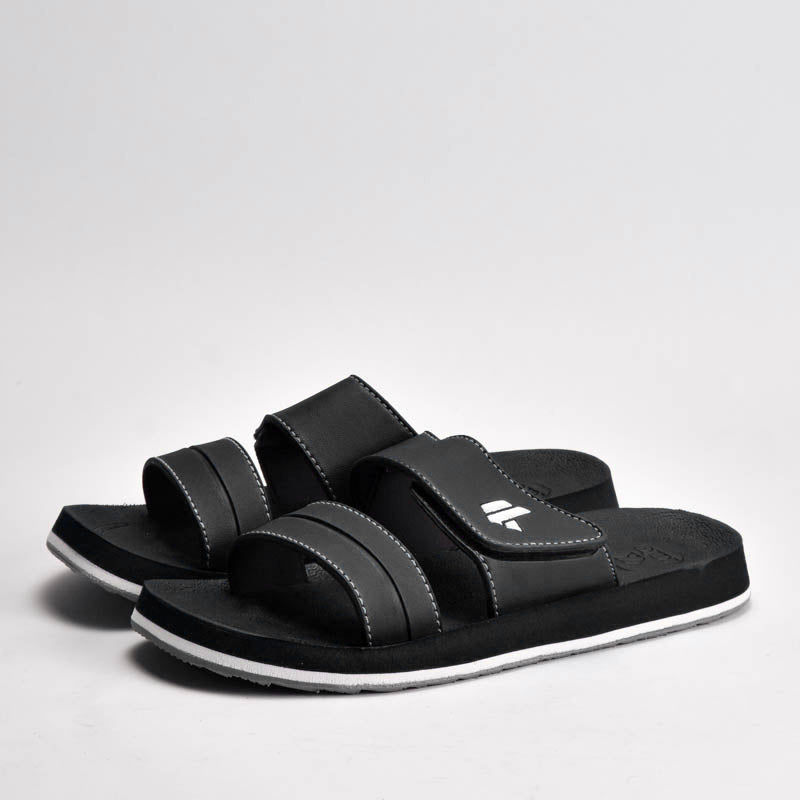 Kito Sandales Confortables à Scratch Noir Homme