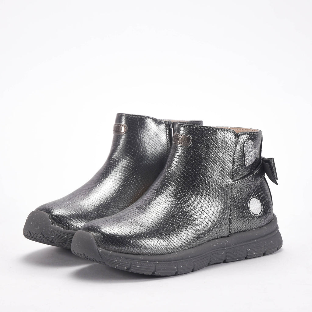 Chicco Bottines Argentées Effet Serpent pour Fille