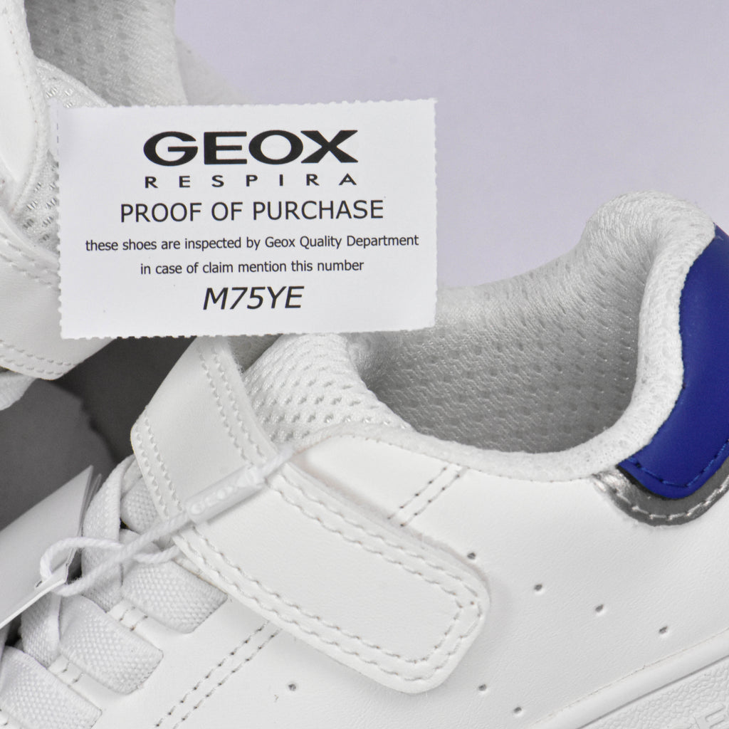 Geox Baskets Eclyper Respirantes Blanc et Bleu Enfant