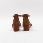 André Sandales à Talons Carrés Daim Marron Femme