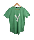 T-shirt VERT ET BLANC 2 MOTIF CERF