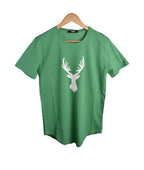 T-shirt VERT ET BLANC 2 MOTIF CERF