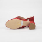 André Mules à Talons Daim Rouge Femme