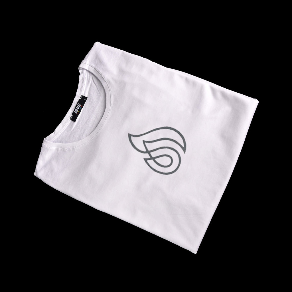 True T-shirt Blanc Logo Gris Homme