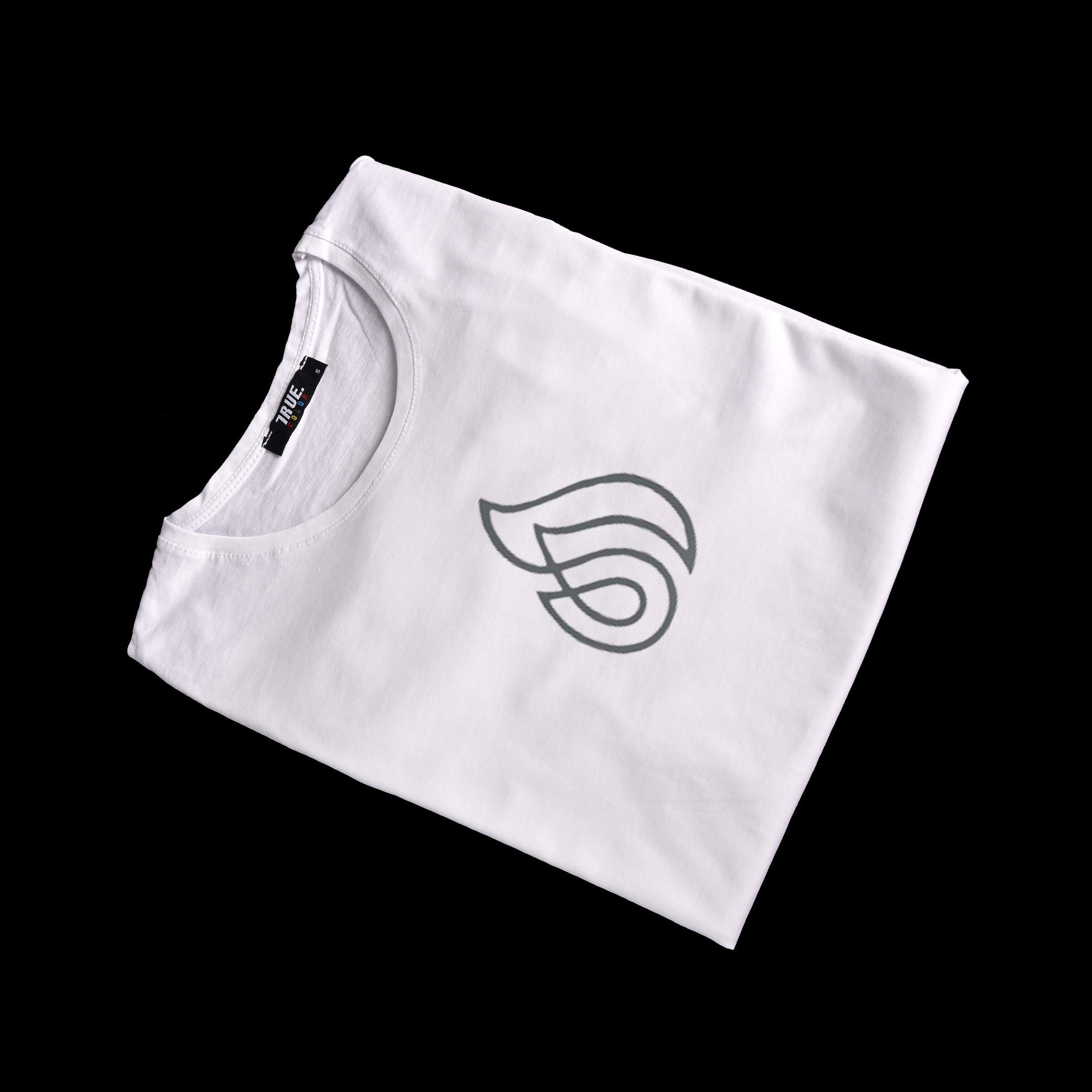 True T-shirt Blanc Logo Gris Homme