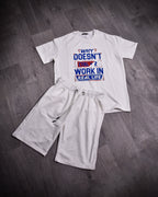 Kimland Ensemble Short et T-shirt Imprimé Blanc Homme