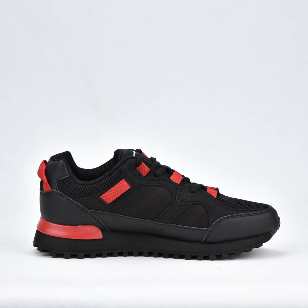 Champion Baskets Noir et Rouge Style Sportif Homme