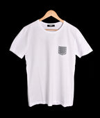 T-shirt balnc 1 petite poche gris